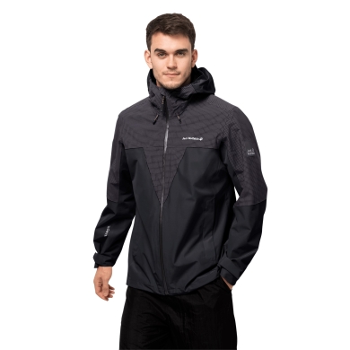 Jack Wolfskin hiking jacket DNA Rhapsody with system zipper - waterproof, windproof, PFC-free - phantom grey men